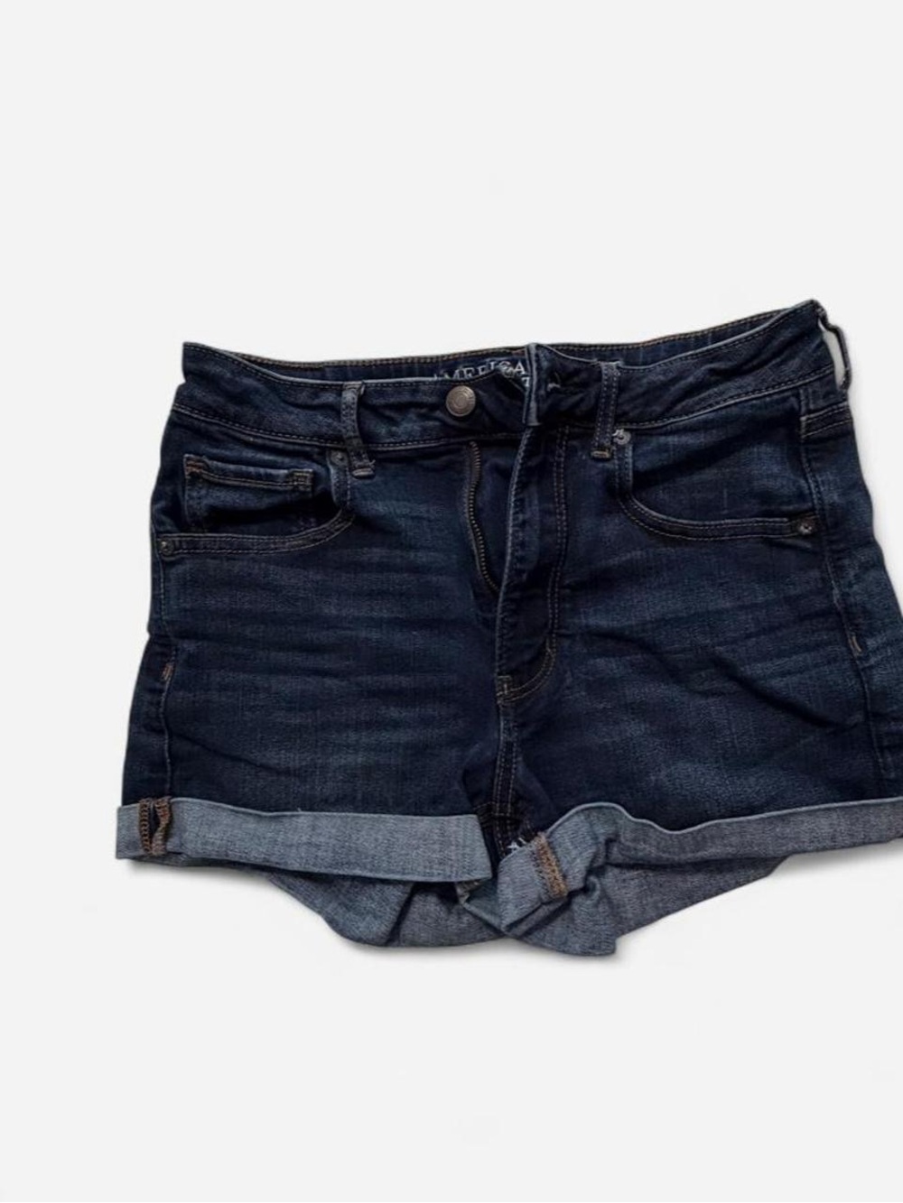 American Eagle Outfitters Dark Indigo Roll-Cuff Jean Shorts